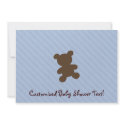 Teddy Bear - Baby Shower Blue Invitation