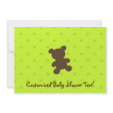 Teddy Bear - Baby Shower Green Invitation
