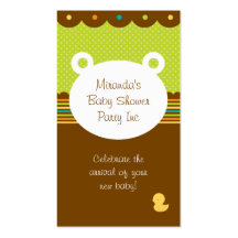 Teddy Bear Baby Shower Party Planner Business Card