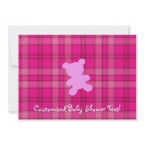 Teddy Bear - Baby Shower Pink Invitation