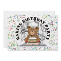 Teddy Bear Baking Party Personalised Announcement