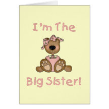 Teddy Bear Big Sister Tshirts and Gifts Card