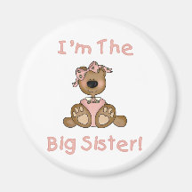 Teddy Bear Big Sister Tshirts and Gifts Fridge Magnets