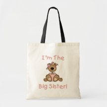 Teddy Bear Big Sister Tshirts and Gifts Tote Bags
