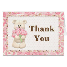 Teddy Bear Birthday Party Thank You Card