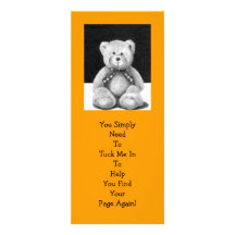 Teddy Bear BOOK MARK: Pencil Artwork Personalized Invitation