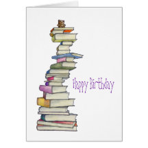 Teddy Bear Books Birthday Card