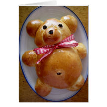 Teddy Bear Bread Recipe Greeting Card
