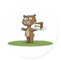 Teddy Bear Cake Sticker