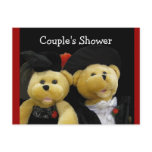 Teddy bear couples shower postcard