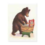 Teddy Bear Does the Laundry Post Card