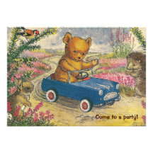 Teddy Bear Birthday Party on Teddy Bear Drive Birthday Party Invitation