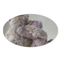teddy bear friends oval stickers