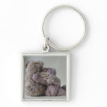 teddy bear friends square keychain