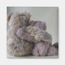 teddy bear friends square magnet