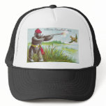 Teddy Bear Goes Duck Hunting hats