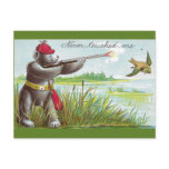 Teddy Bear Goes Duck Hunting postcards