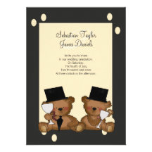 Teddy Bear Grooms Wedding Invitation