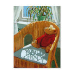 TEDDY BEAR IN PASTEL: ART POSTCARD