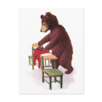 Teddy Bear Irons Clothes Postcard