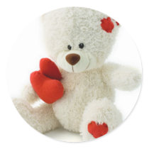 *Teddy Bear Love* Cute Teddy Round Sticker