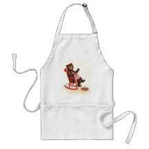 Teddy Bear Mends Clothes Apron