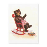 Teddy Bear Mends Clothes Post Card