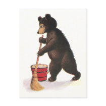 Teddy Bear Mops Floor Post Cards