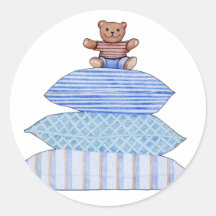 Teddy Bear on Cushions Sticker