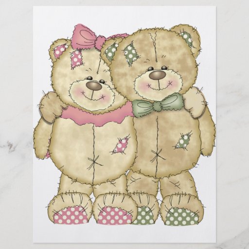 Teddy Bear Pair - Original Colours Full Color Flyer