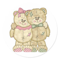Teddy Bear Pair - Original Colours stickers