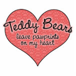 Teddy Bear Pawprints on My Heart Cut Outs