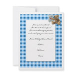 Teddy Bear Picnic with Blue and White Tablecloth invitations