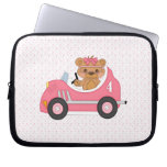 Teddy Bear Racer (pink) Laptop Sleeve