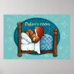 Teddy Bear reading a bedtime story to his Bunny posters