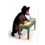 Teddy Bear Rolls Dough for Biscuits Postcards