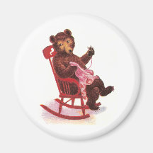 Teddy Bear Sewing Clothes Magnet