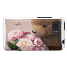 teddy bear smells the roses HTC Vivid case