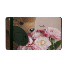 teddy bear smells the roses iPad kickstand case iPad Covers