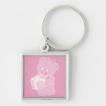 Teddy Bear, Standing, Pale Pink for Girls Keychain