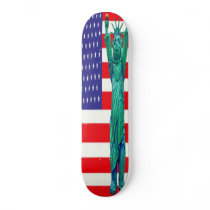 Teddy Bear,Statue of Liberty & USA Flag(3) Custom Skateboard