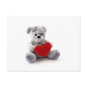 Teddy Bear Toy Holding A Heart On White Background postcards