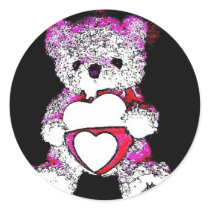 teddy bear valentine Photo 9676 Round Sticker