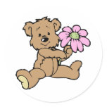 Teddy Bear with Flower stickers