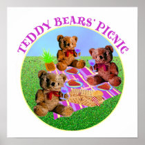 Teddy Bears Picnic Large Poster