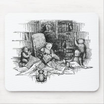 Teddy Bears Reading in the Library Mousepads