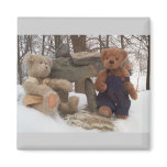 Teddy couple with Inuksuk Fridge Magnet