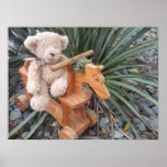 Teddy On A Horse Poster