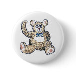 Teddy with Spotty Bow Tie Button Badge