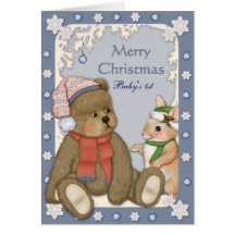 Teddybear - Baby's First Christmas Greeting Card